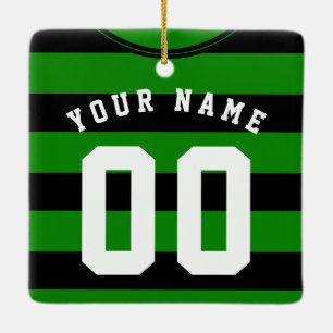 Ornement En Céramique Soccer Football Jersey Template Ornament, Black