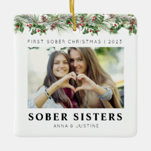 Ornement En Céramique Soeurs classiques personnalisées Soeurs Besties No