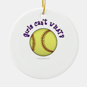 Ornement En Céramique Softball-Purple