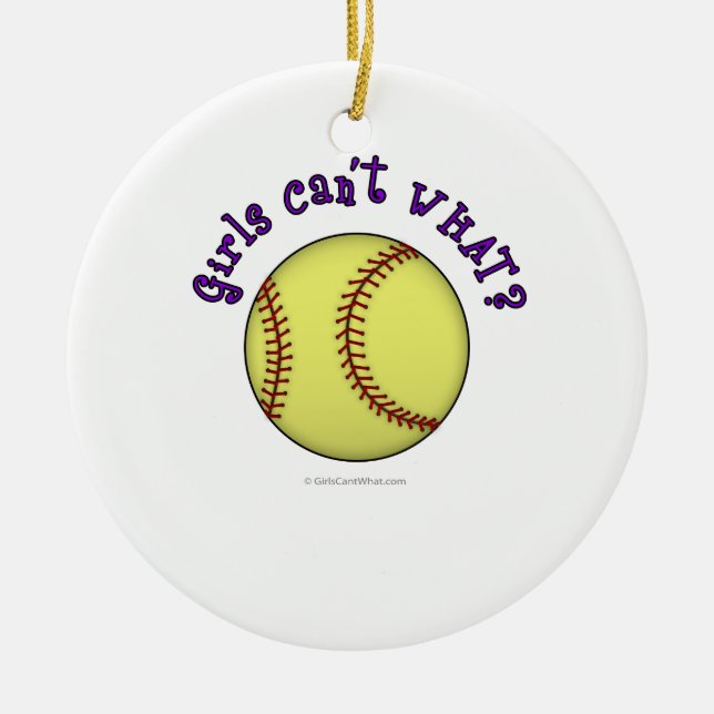 Ornement En Céramique Softball-Purple (Devant)