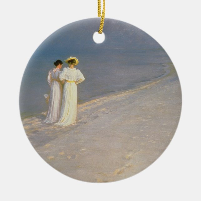 Ornement En Céramique Soirée d'été sur la plage du sud de Skagen (Devant)