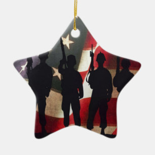 Ornement En Céramique Soldats patriotiques Silhouette