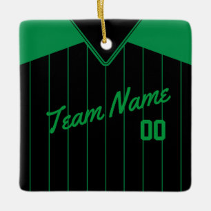 Ornement En Céramique Soleil de baseball Jersey Personnalisé