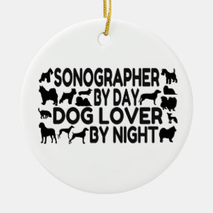 Ornement En Céramique Sonographe Amoureux des chiens