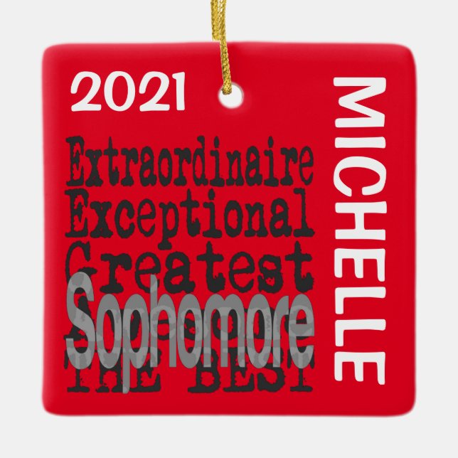 Ornement En Céramique Sophomore Extraordinaire CUSTOM (Devant)