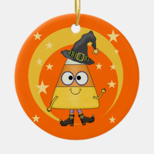 Ornement En Céramique Sorcière Halloween de bonbons au maïs
