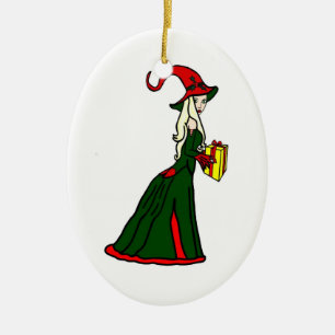 Ornement En Céramique Sorcière païenne de Noël