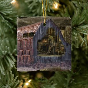Ornement En Céramique Souder vintage Blacksmith Shop