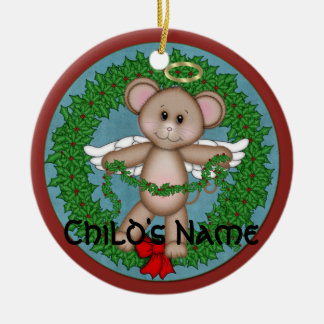 Ornement En Céramique Souris d'ange de Noël