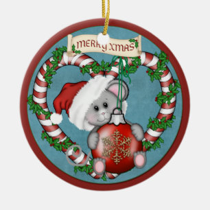 Ornement En Céramique Souris de Noël d'ornement