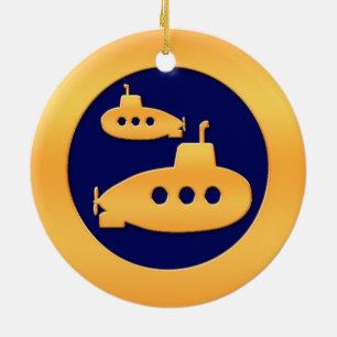 Ornement En Céramique Sous-marins d'or
