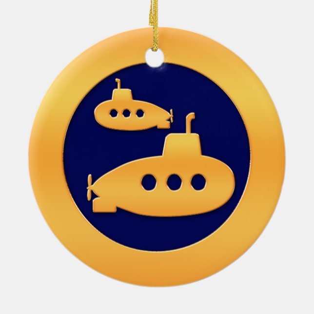 Ornement En Céramique Sous-marins d'or (Dos)