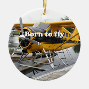 Ornement En Céramique Soutenu pour voler : Avion de flotteur de castor