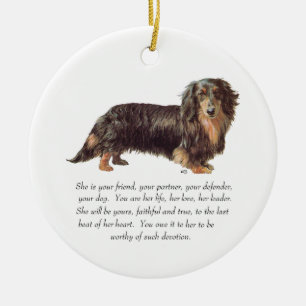 Ornement En Céramique Souvenir de Dachshund - Femelle