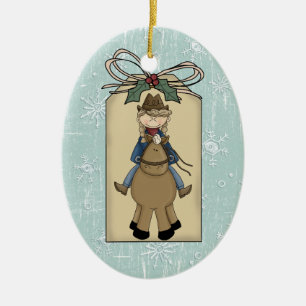 Ornement En Céramique Souvenir d'étiquette de cadeau de cheval
