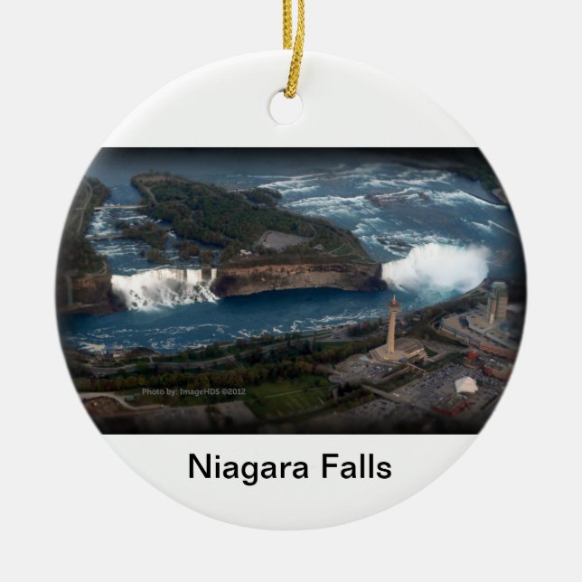 Ornement En Céramique Souvenir et cadeau de chutes du Niagara (Devant)