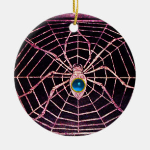 Ornement En Céramique SPIDER ET WEB Sapphire Bleu Noir