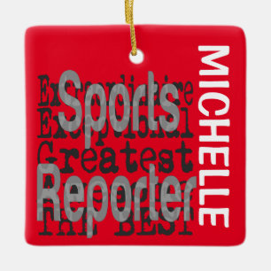 Ornement En Céramique Sports Reporter Extraordinaire CUSTOM