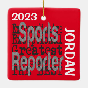 Ornement En Céramique Sports Reporter Extraordinaire CUSTOM