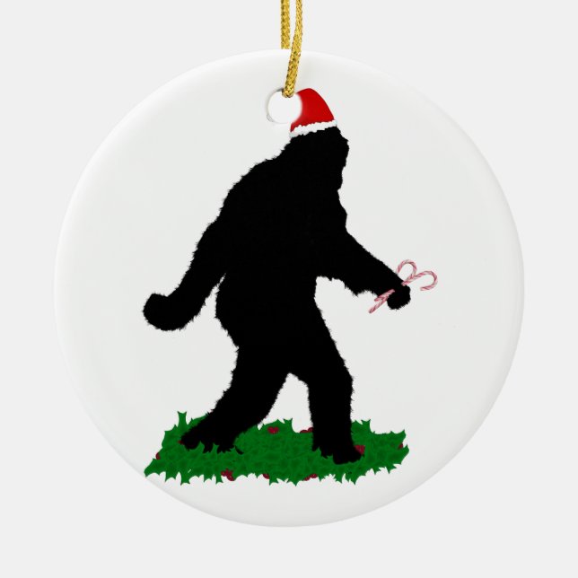 Ornement En Céramique Squatchine de Noël' (Devant)