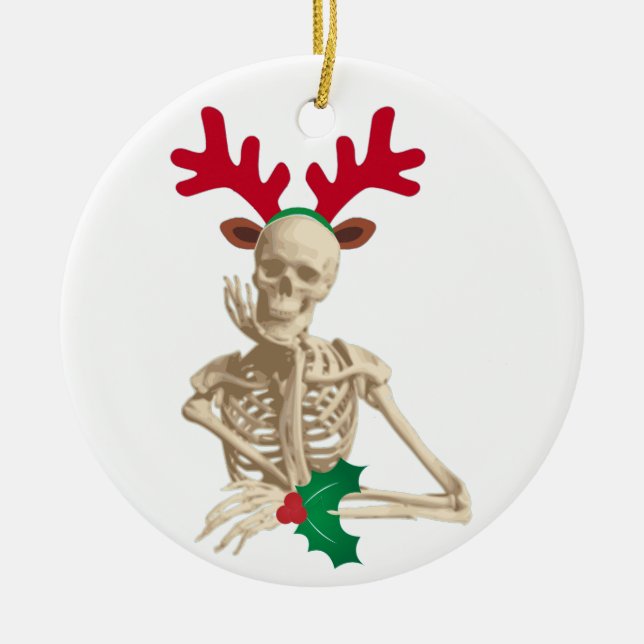 Ornement En Céramique squelette cauchemar noël (Devant)