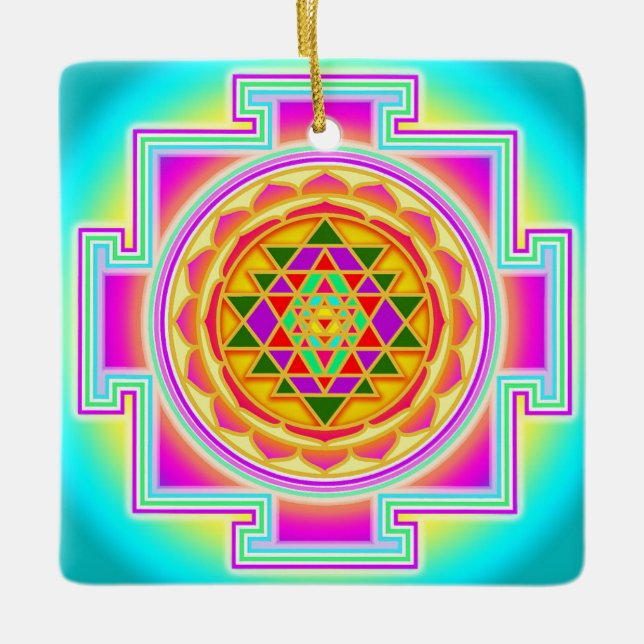 Ornement En Céramique Sri Yantra (Devant)