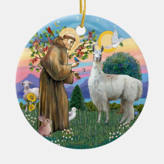 Ornement En Céramique St Francis - Llama 12 (Devant)