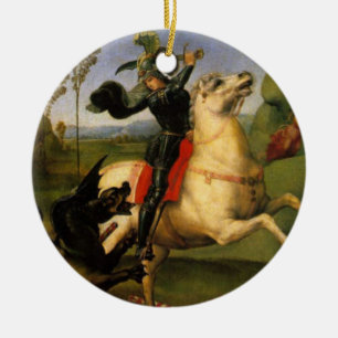 Ornement En Céramique St George combat les beaux-arts de dragon