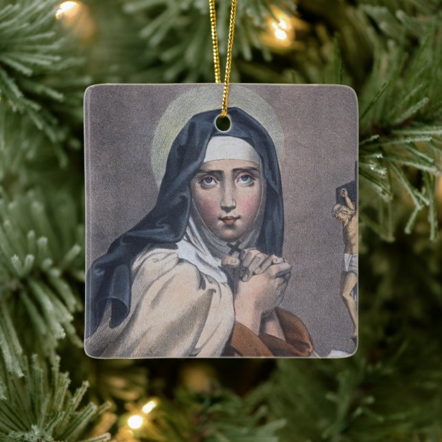 Ornement En Céramique St. Teresa d'Avila (M 008) Carré (Arbre)