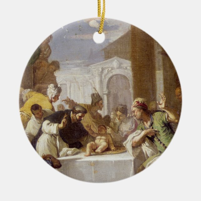 Ornement En Céramique St Vincent Ferrer exécutant un miracle (Devant)