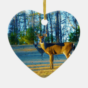 Ornement En Céramique Stade / Buck Deer, Ciel bleu clair