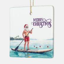 Stand-Up Paddle Santa — Coastal Christmas Holiday