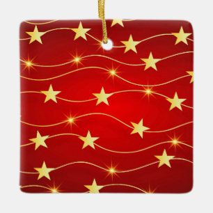 Ornement En Céramique Star Adored Ruby Motif rouge