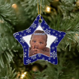 Ornement En Céramique Star Snowflakes Modèle photo Noël