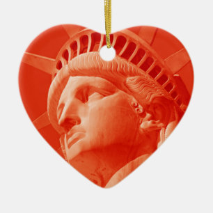 Ornement En Céramique Statue rouge de la Liberté