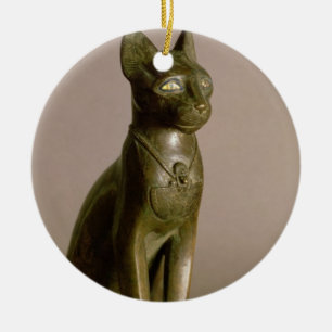 Ornement En Céramique Statuette d'un chat représentant la déesse Baste