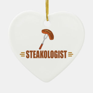 Ornement En Céramique Steak amusant
