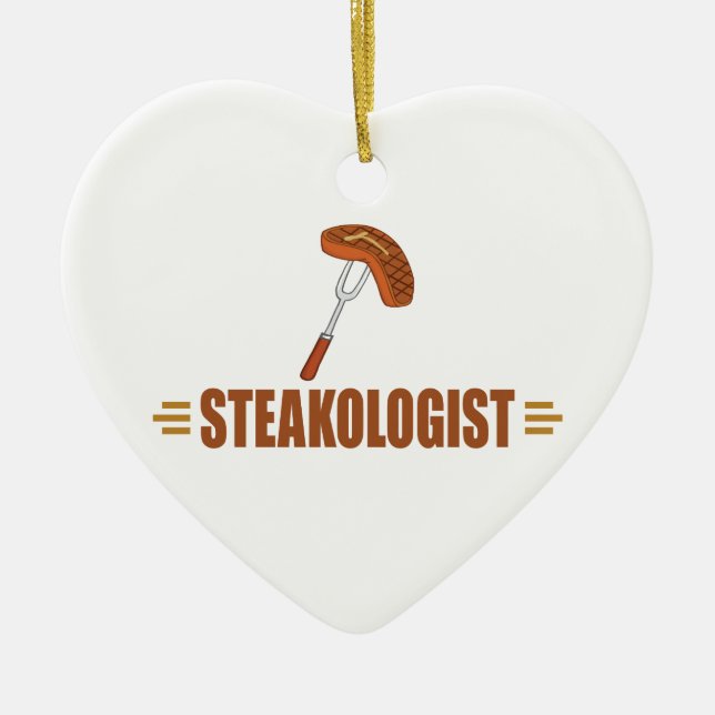 Ornement En Céramique Steak amusant (Devant)