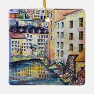 Ornement En Céramique Stockholm Gamla Stan Peinture de la vieille ville