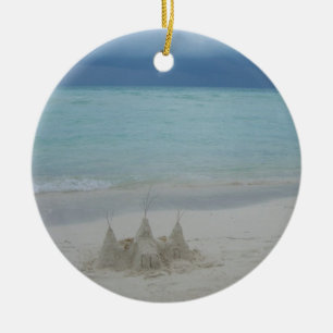 Ornement En Céramique Stormy Sandcastle Beach Landscape