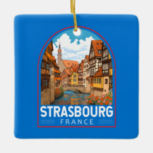 Ornement En Céramique Strasbourg France Travel Art Vintage