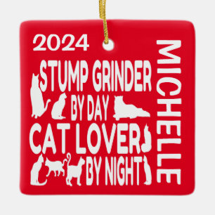 Ornement En Céramique Stump Grinder aime les chats CUSTOM