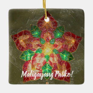 Ornement En Céramique Style philippin vert et rouge de Parol,