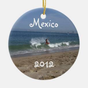 Ornement En Céramique Succès de Skimboarder ; Souvenir du Mexique