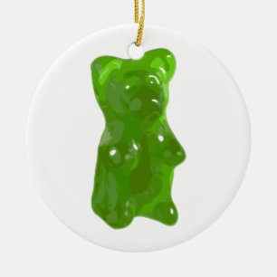 Ornement En Céramique Sucrerie gommeuse verte d'ours