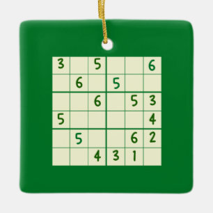Ornement En Céramique Sudoku Puzzle 6x6 Ornement céramique