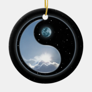 Ornement En Céramique Sun-Lune Yin-Yang