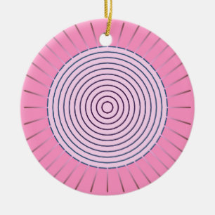 Ornement En Céramique Sunburst géométrique moderne - Nuances de rose