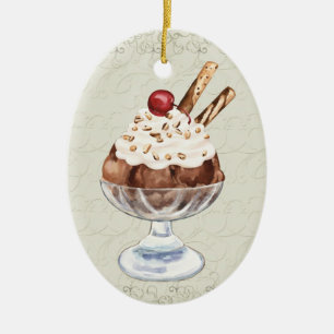 Ornement En Céramique Sundae à la crème glacée - SRF