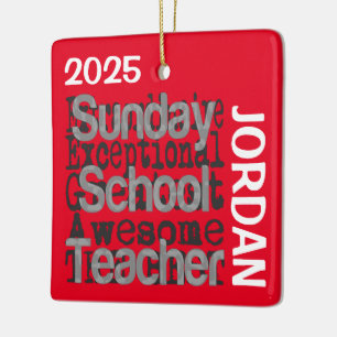 Ornement En Céramique Sunday School Teacher Extraordinaire CUSTOM